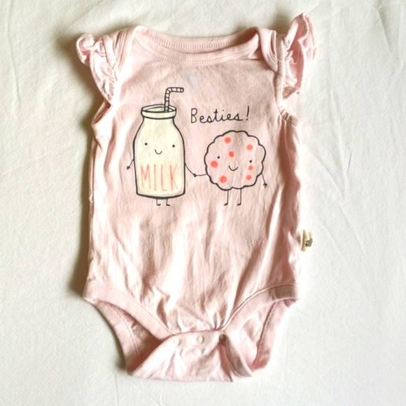 babyGap blush pink organic cotton flutter sleeve bodysuit diaper shirt 3 months - Picture 2 of 7